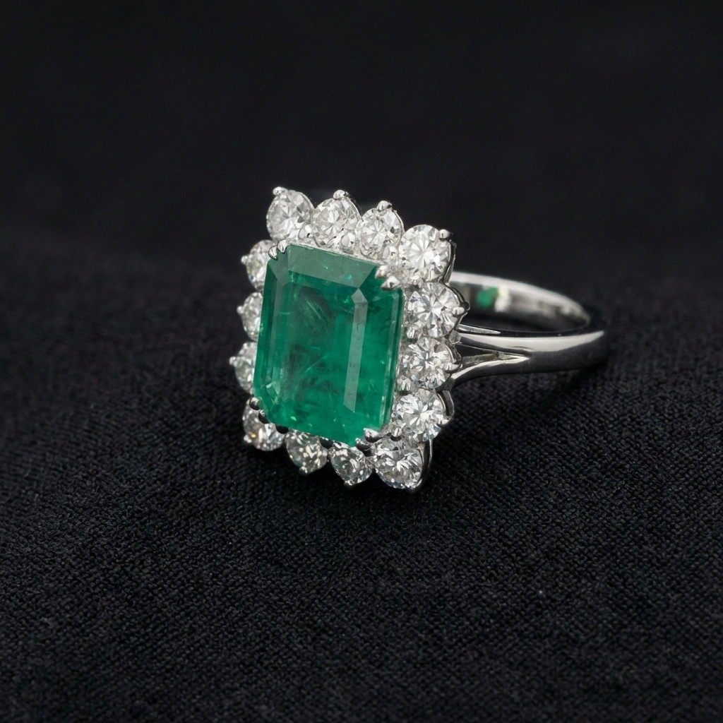 8.75 CT Emerald Cut Natural Diamond Ring in PT950 Platinum view 4
