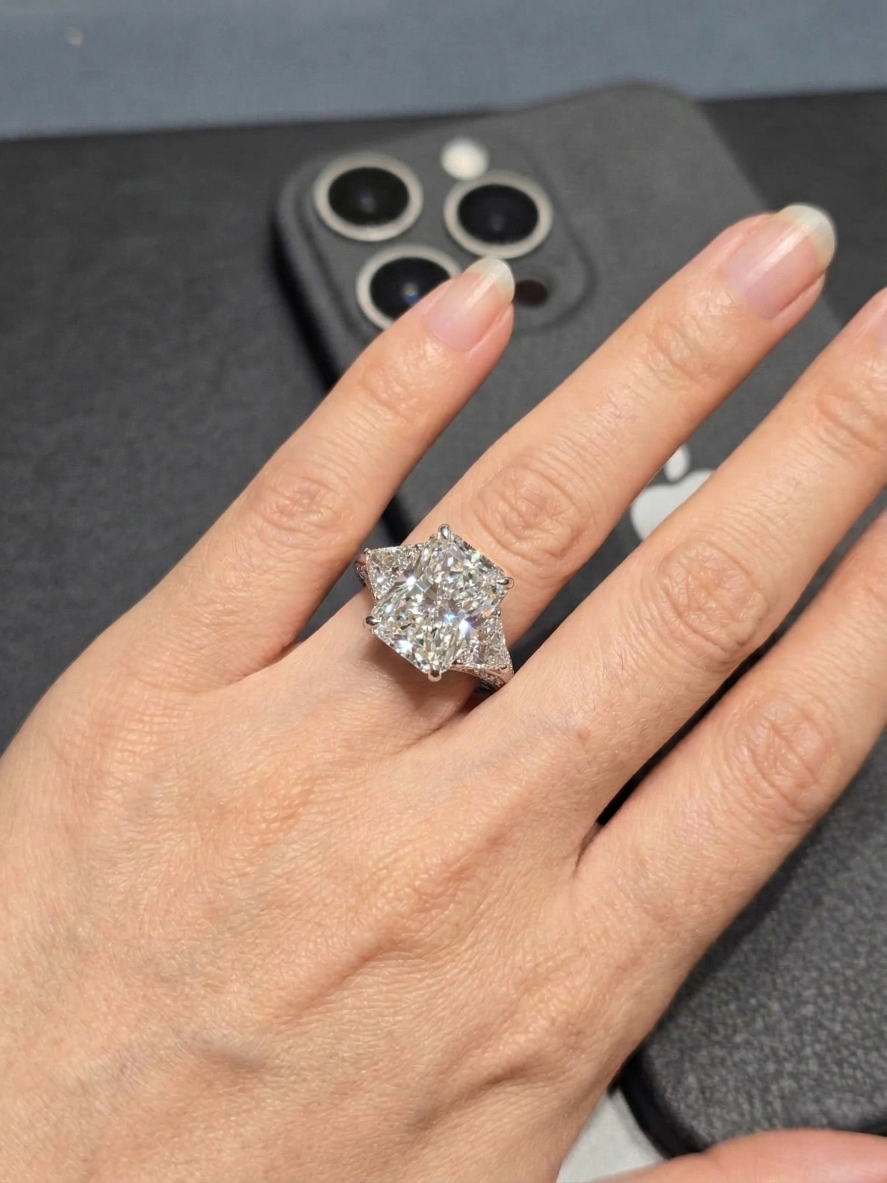 Radiant Cut Lab Grown Diamond Ring | PT950 Platinum view 6