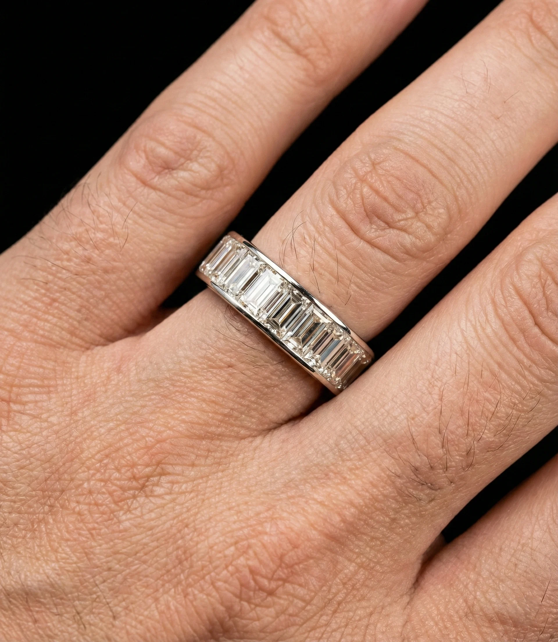 Baguette Cut Lab Grown Diamond Eternity Ring in PT950 Platinum view 5