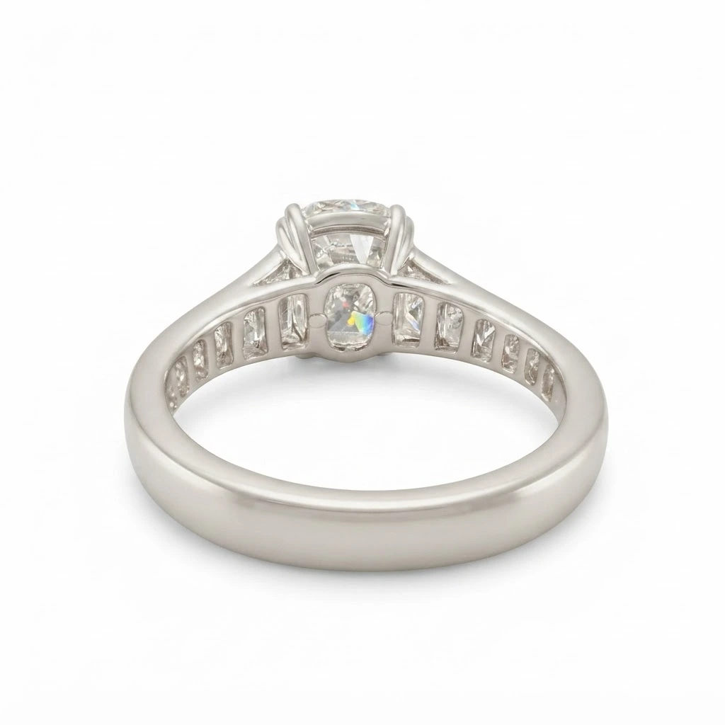 Cushion Cut Lab Grown Diamond Ring in PT950 Platinum IGI Certified view 7