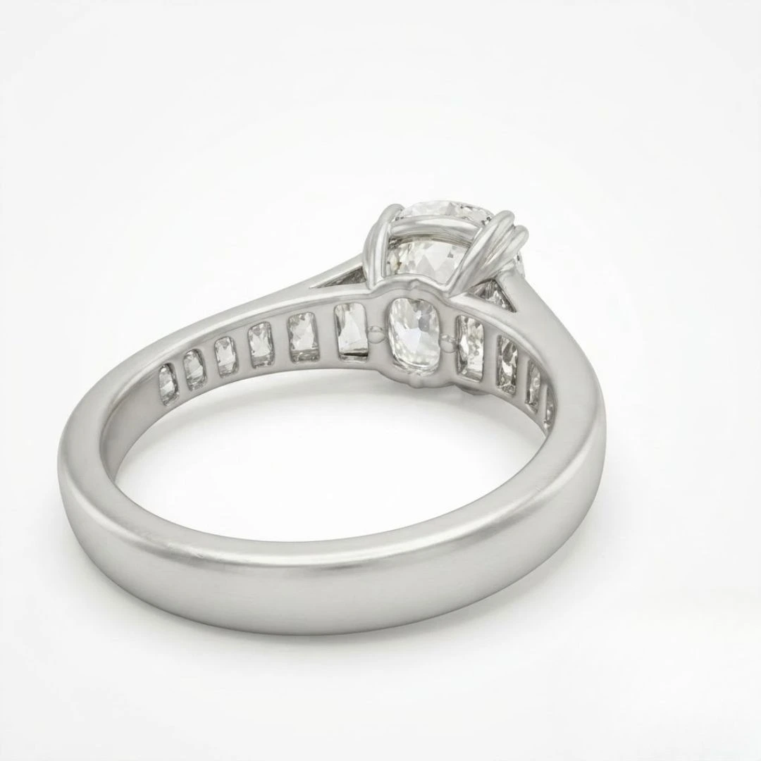 Cushion Cut Lab Grown Diamond Ring in PT950 Platinum IGI Certified view 8