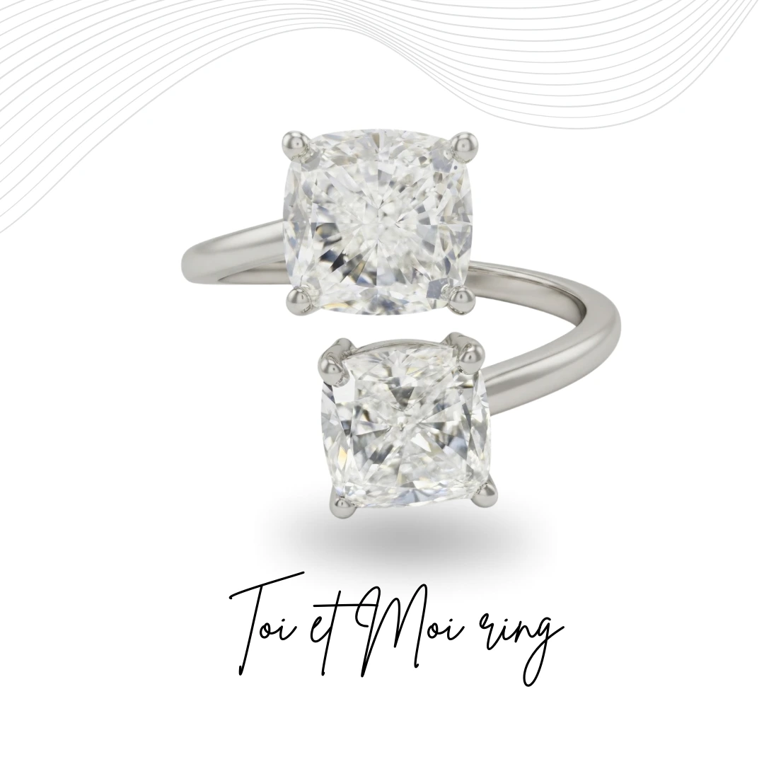 Cushion Cut Lab Grown Diamond Ring in PT950 Platinum