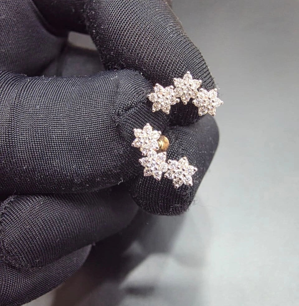 Elegant 0.23 CT Round Diamond Stud Earrings in 18K Rose Gold for Women view 4