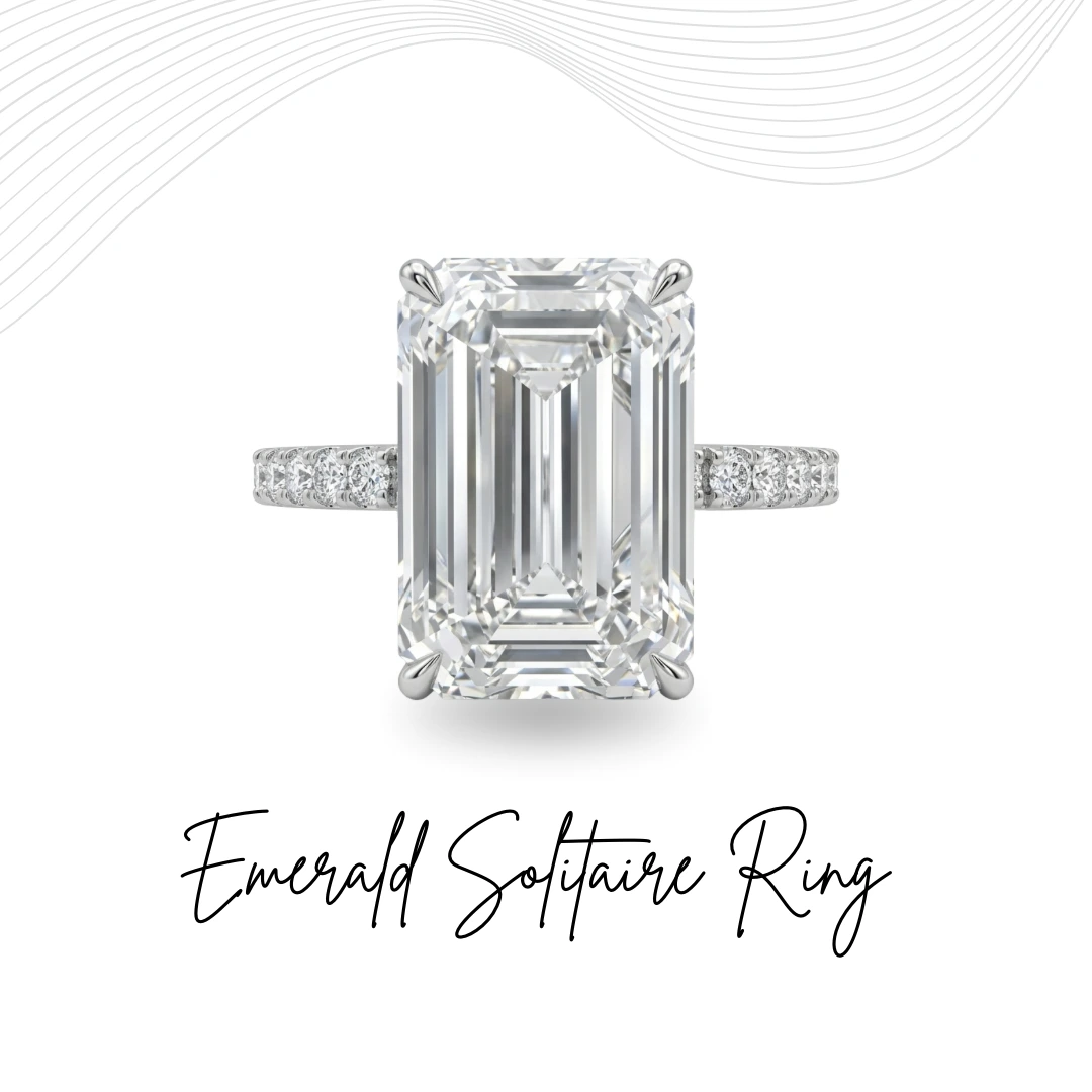 Emerald & Round-Cut Diamond Engagement Ring in PT950 Platinum
