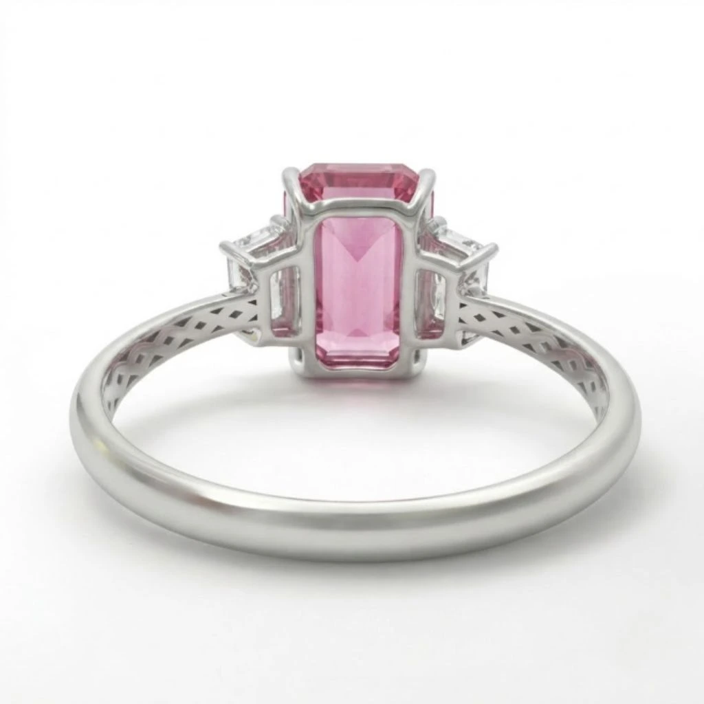 Emerald & Trapezoid Lab Grown Diamond Ring | IGI Certified view 5