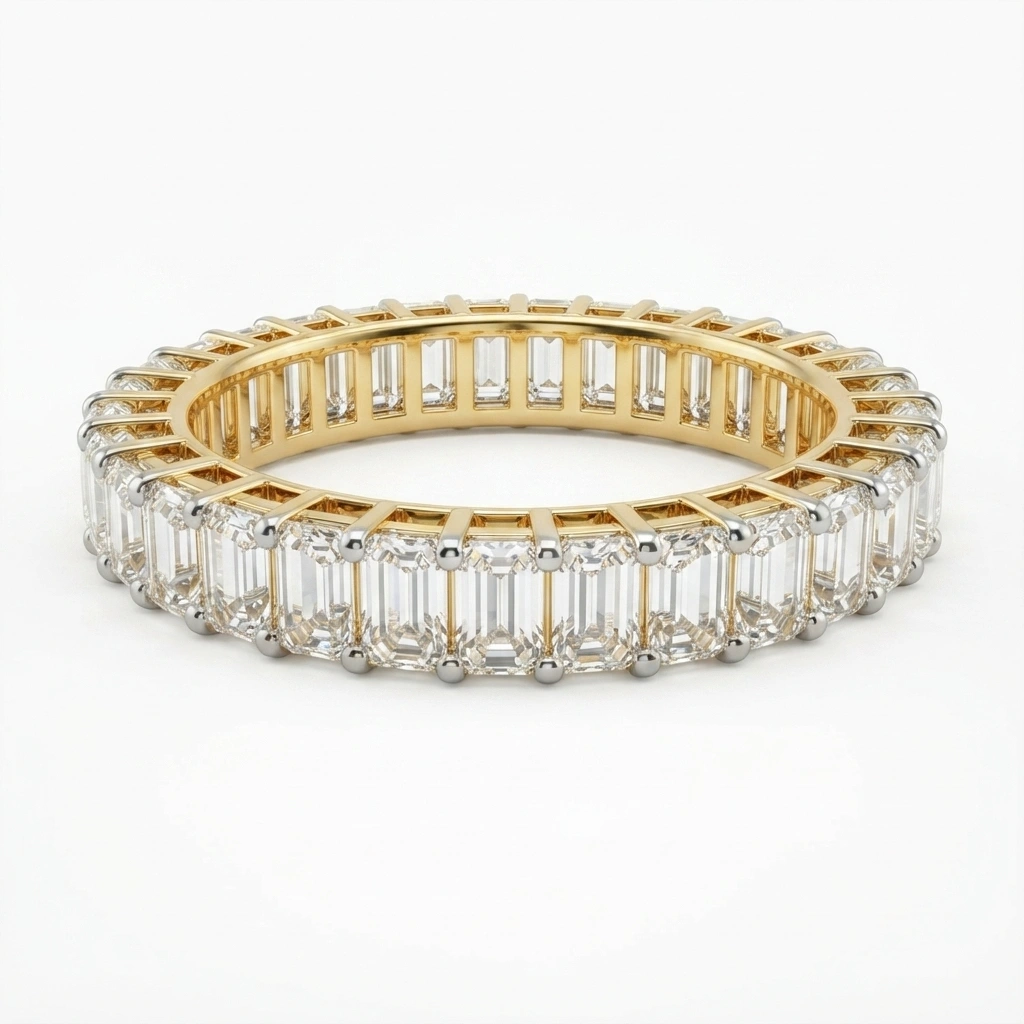 Emerald Cut Diamond Ring in Yellow Gold | Lab Grown Diamond view 3