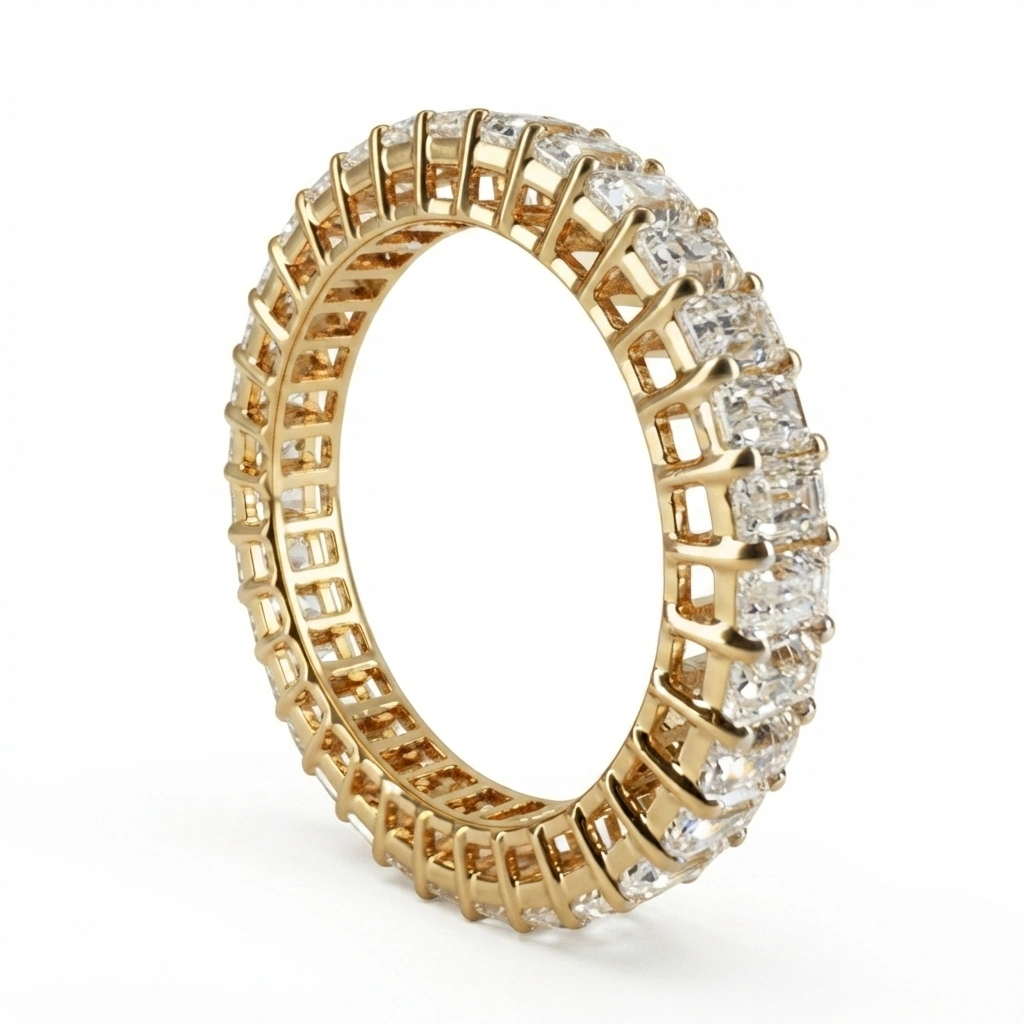 Emerald Cut Diamond Ring in Yellow Gold | Lab Grown Diamond view 4