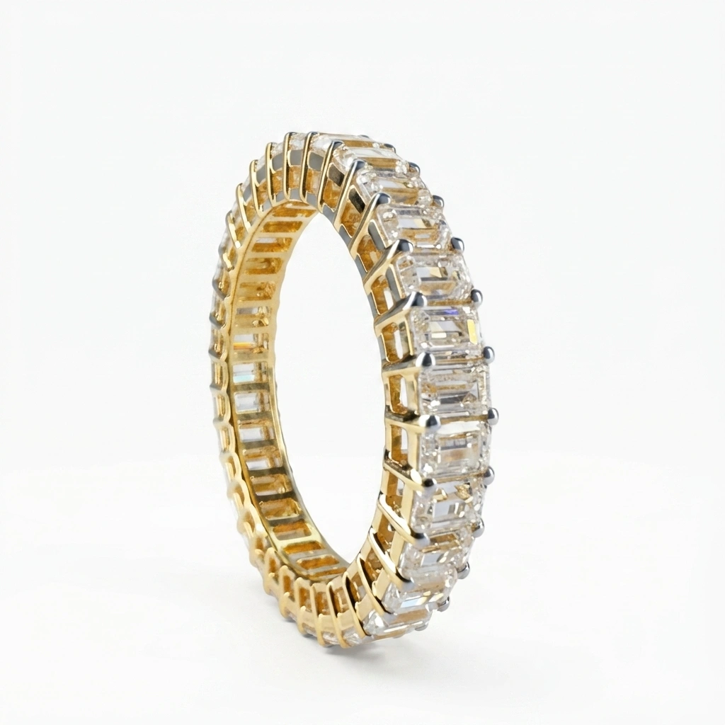 Emerald Cut Diamond Ring in Yellow Gold | Lab Grown Diamond view 5