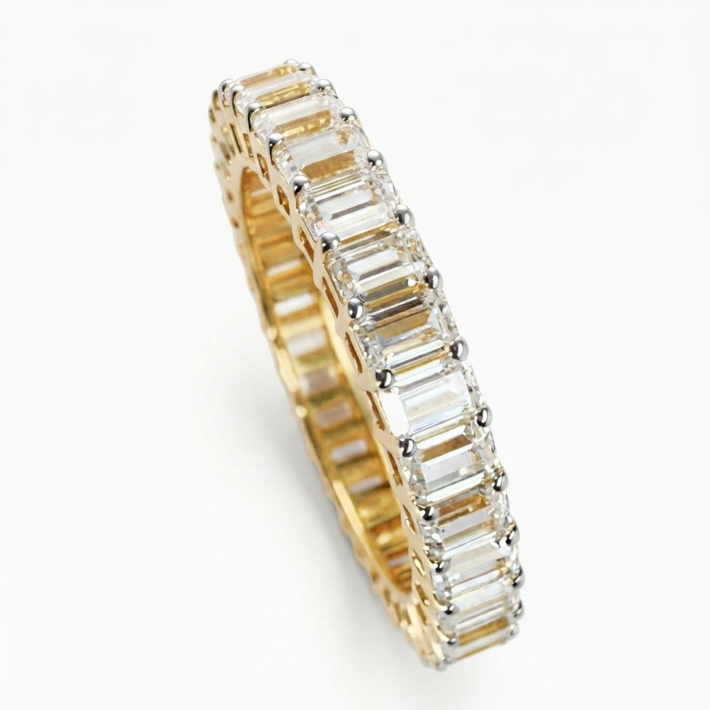 Emerald Cut Diamond Ring in Yellow Gold | Lab Grown Diamond view 6