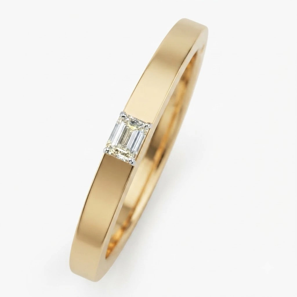 Emerald Lab Grown Diamond Bangle Bracelet | Yellow Gold | IGI Certified view 5