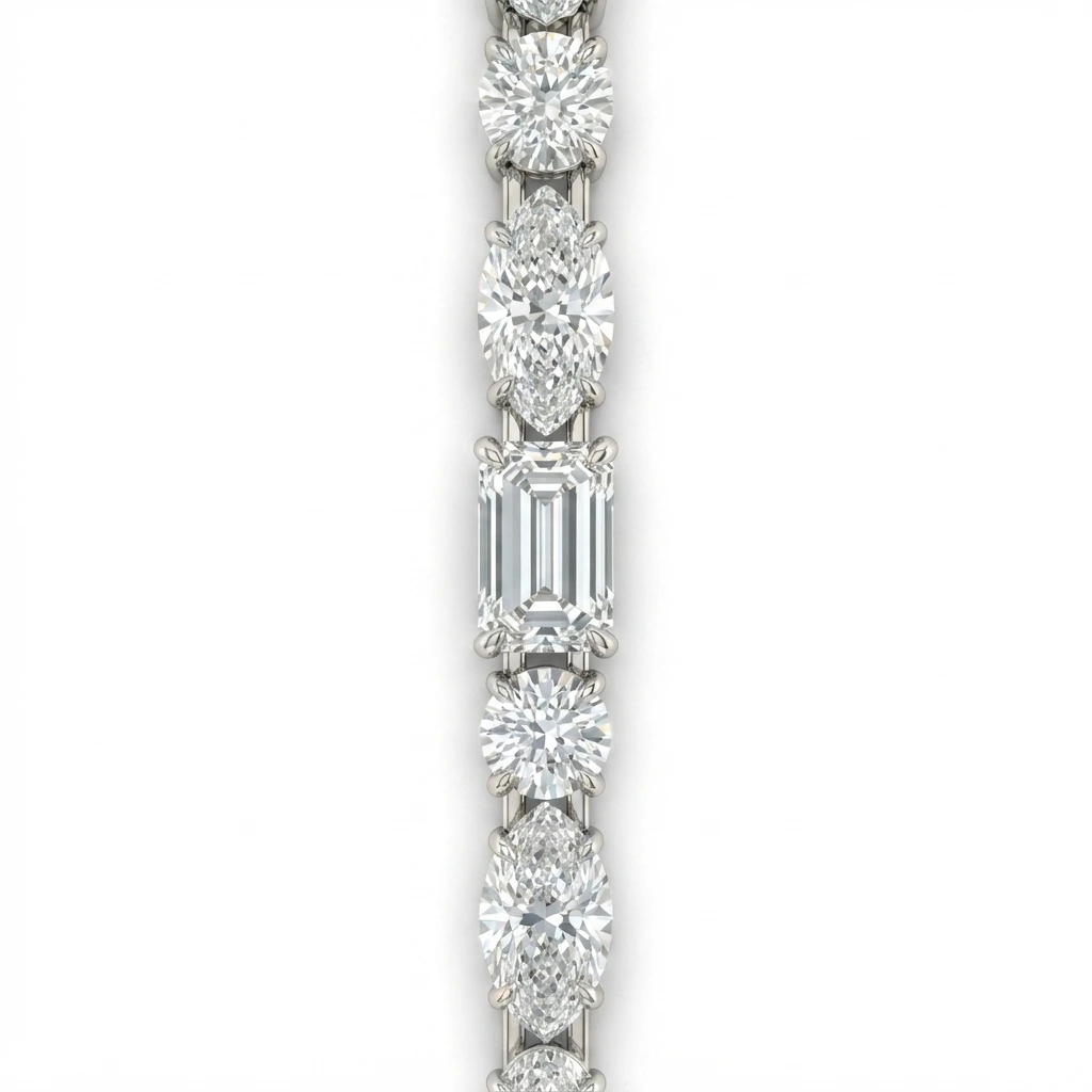 Emerald Oval Round Diamond Bracelet | IGI Certified view 6