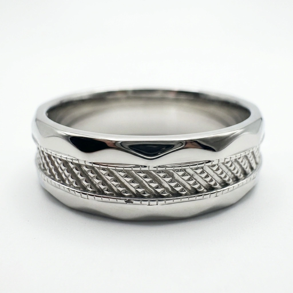 Engraved Pattern Diamond Ring | Luxury Fine Jewelry view 4