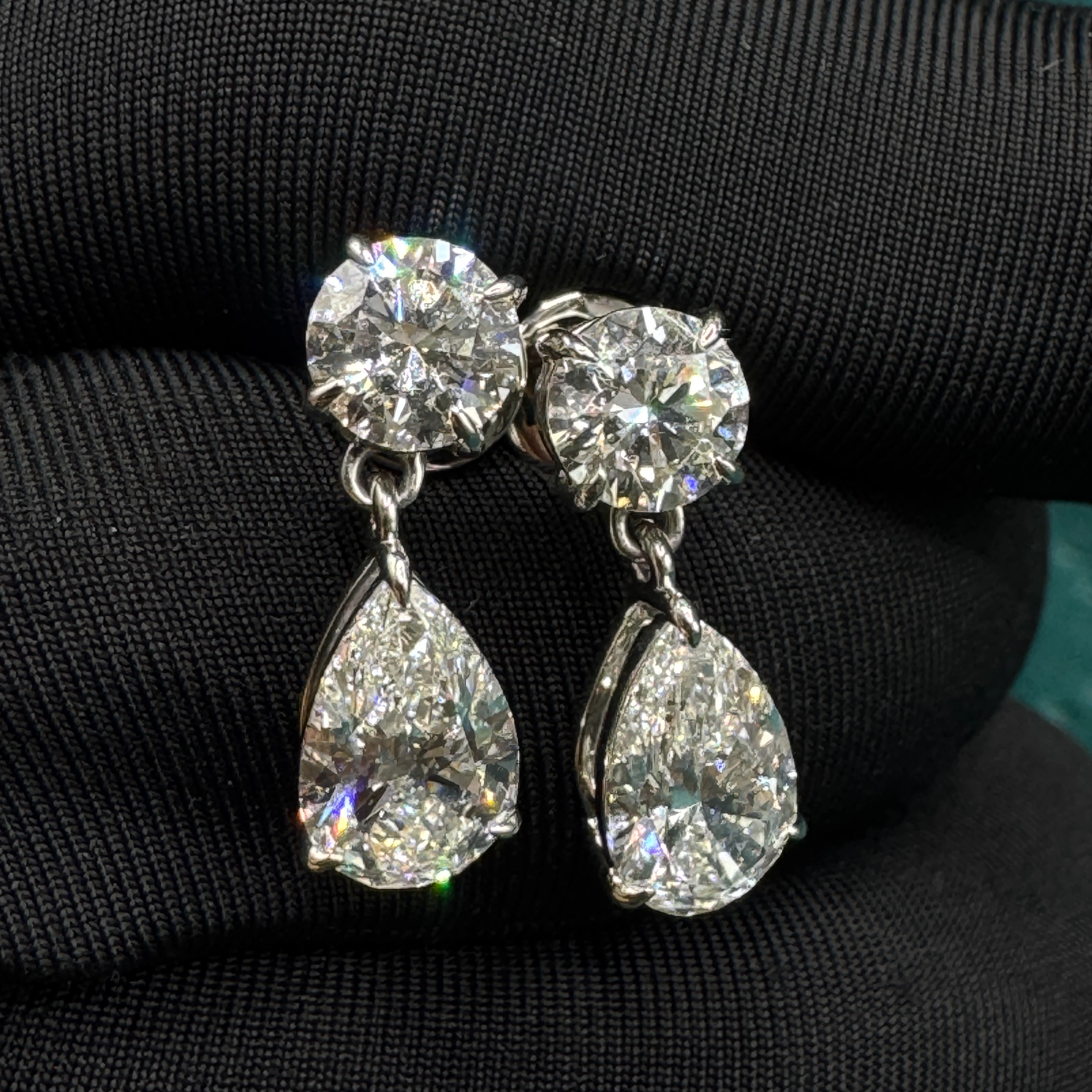 Exquisite 3.00 CT Pear & Round Lab Grown Diamond Earrings in PT950 Platinum for Women view 7