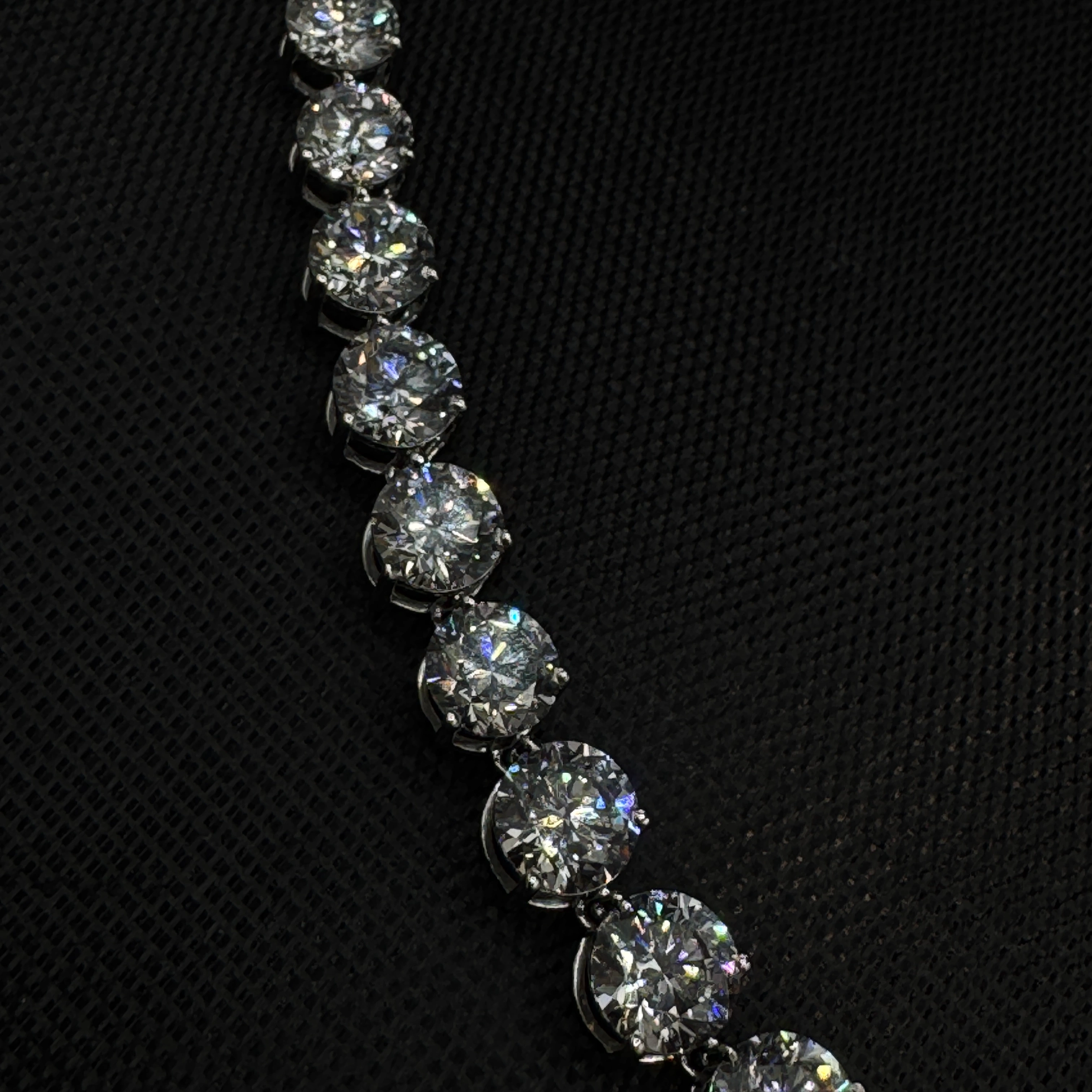Exquisite 30.63 CT Round Brilliant Lab Grown Diamond Necklace in PT950 Platinum for Women view 4