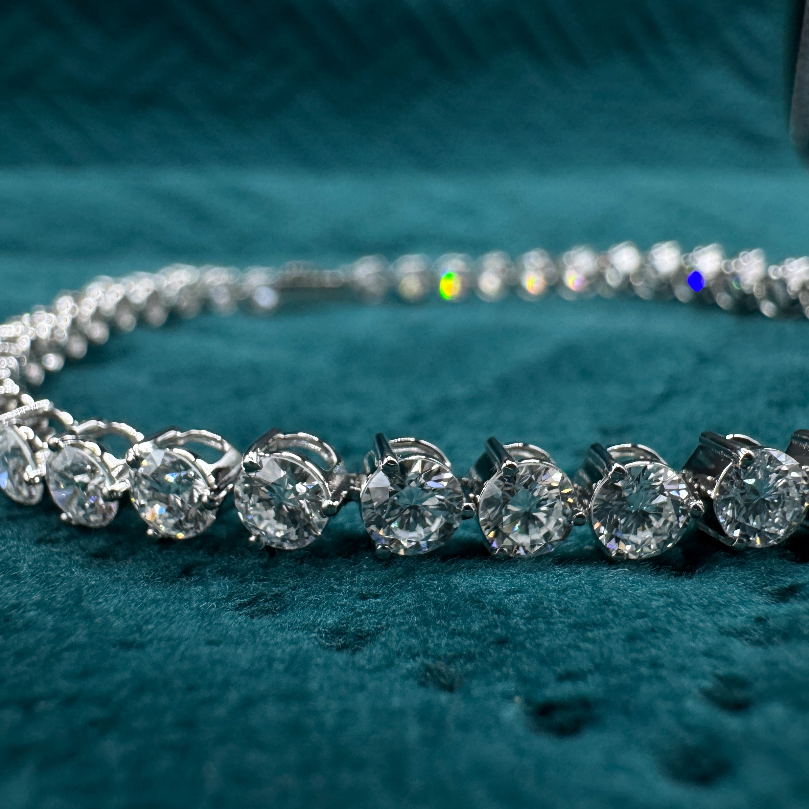 Exquisite 7.72 CT Round Brilliant Lab Grown Diamond Bracelet in PT950 Platinum for Women view 3