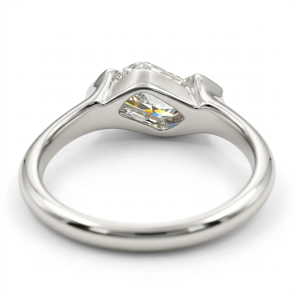 Fancy Cut & Round Lab Grown Diamond Ring | White Gold | IGI Certified view 4
