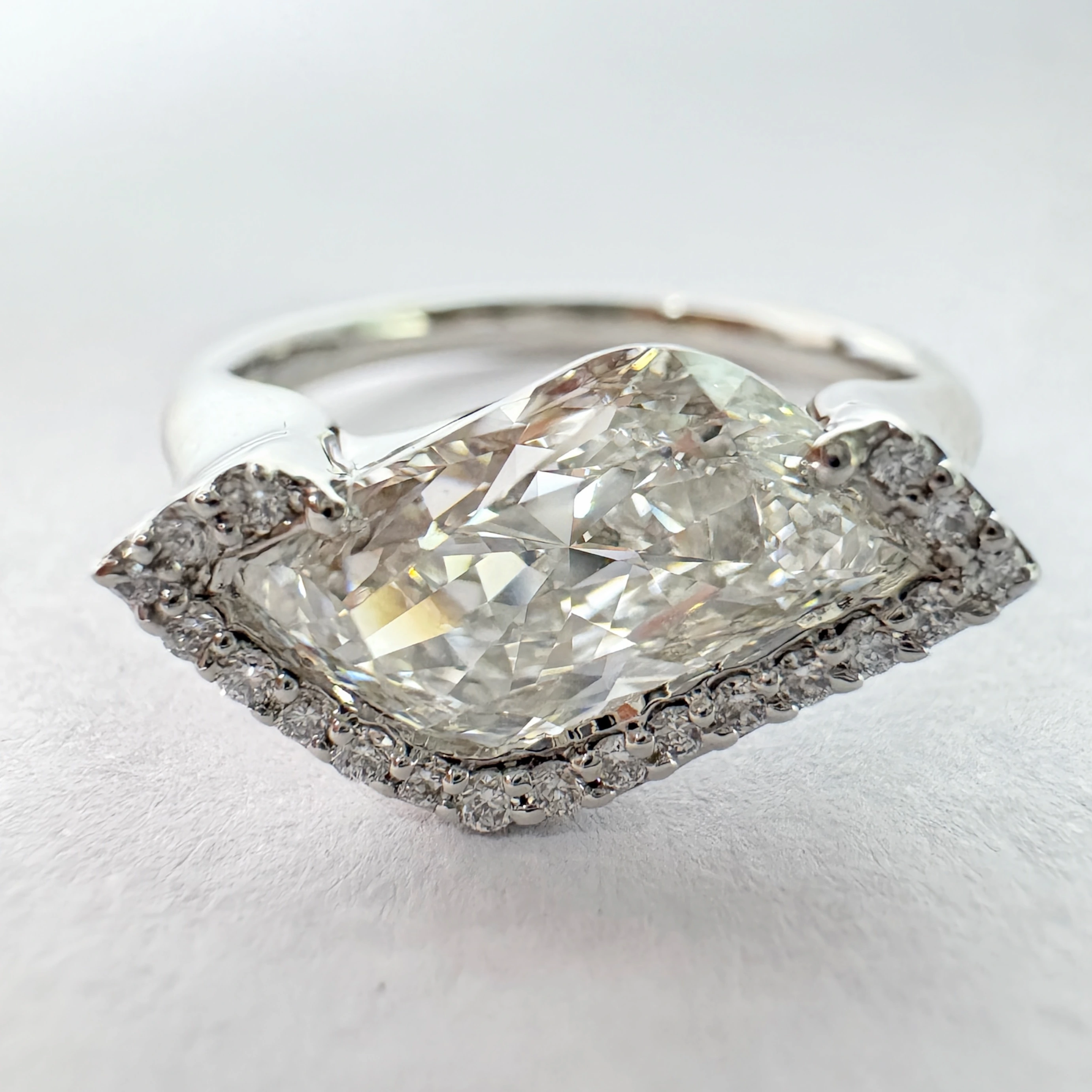 Fancy Cut & Round Lab Grown Diamond Ring | White Gold | IGI Certified view 7