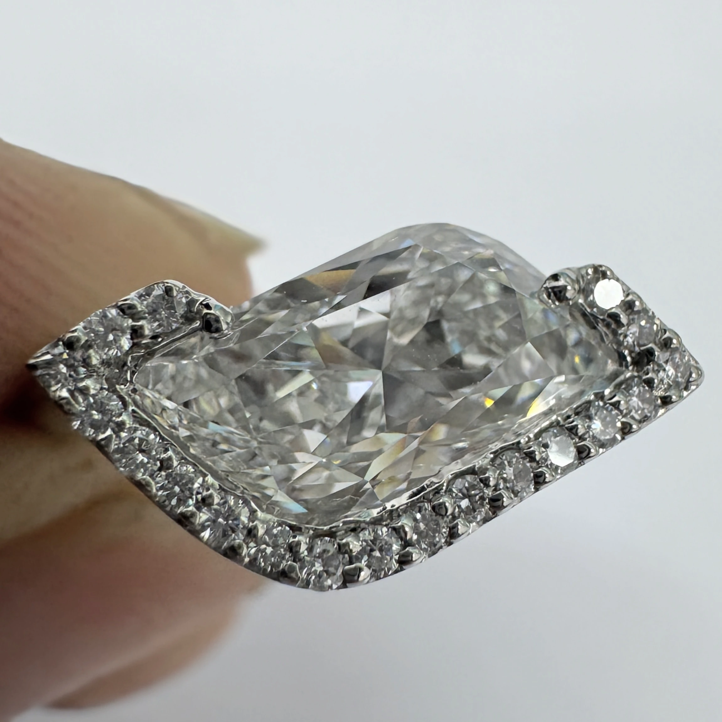 Fancy Cut & Round Lab Grown Diamond Ring | White Gold | IGI Certified view 8