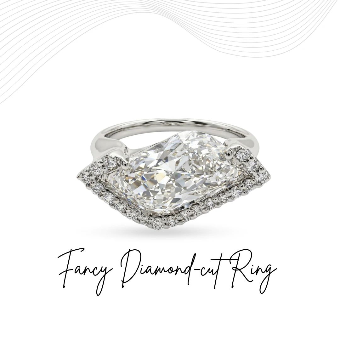 Fancy Cut & Round Lab Grown Diamond Ring | White Gold | IGI Certified
