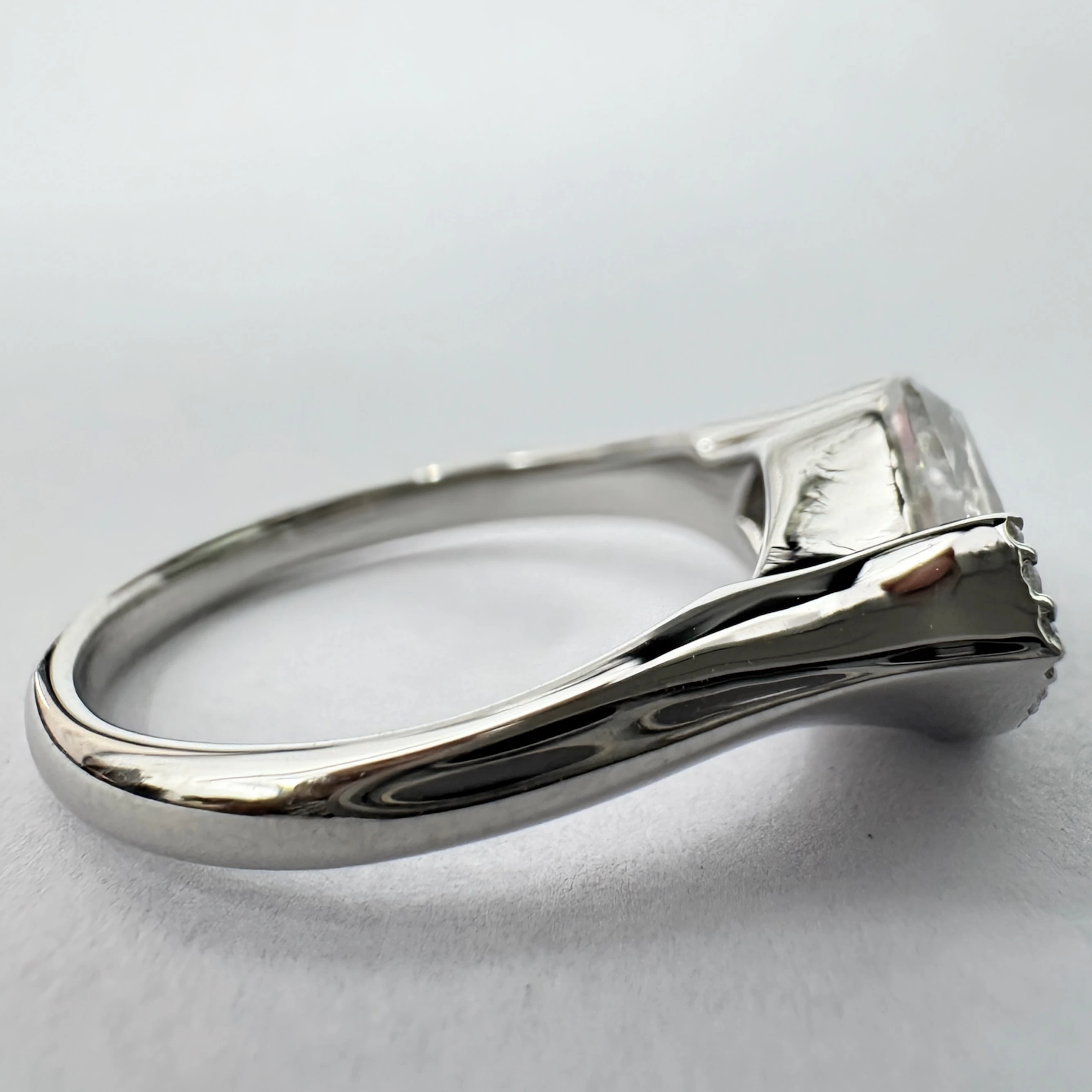 Fancy Cut & Round Lab Grown Diamond Wave Ring | PT950 Platinum | IGI Certified view 4