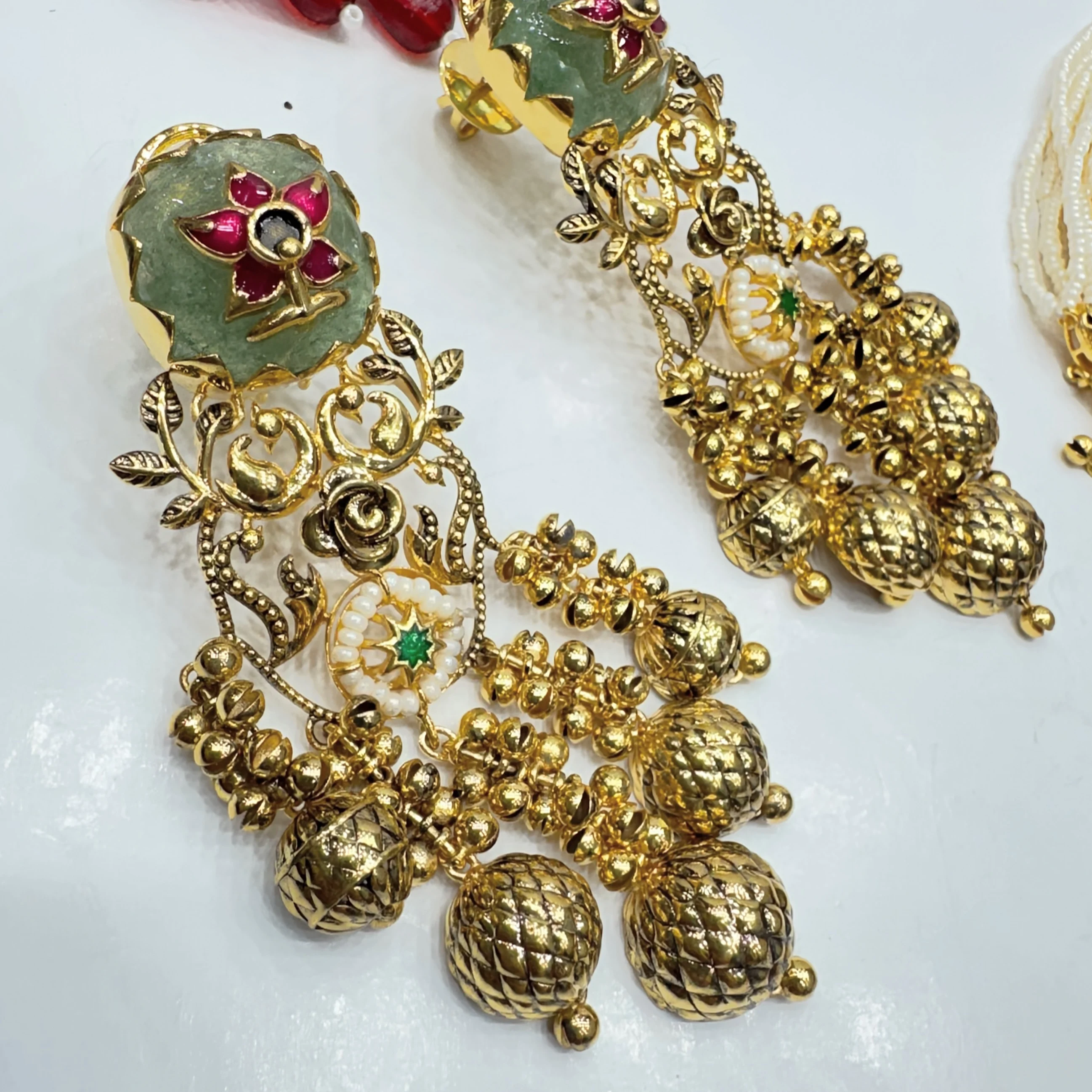 Fancy Cut Heritage Bridal Necklace & Earrings Set view 6