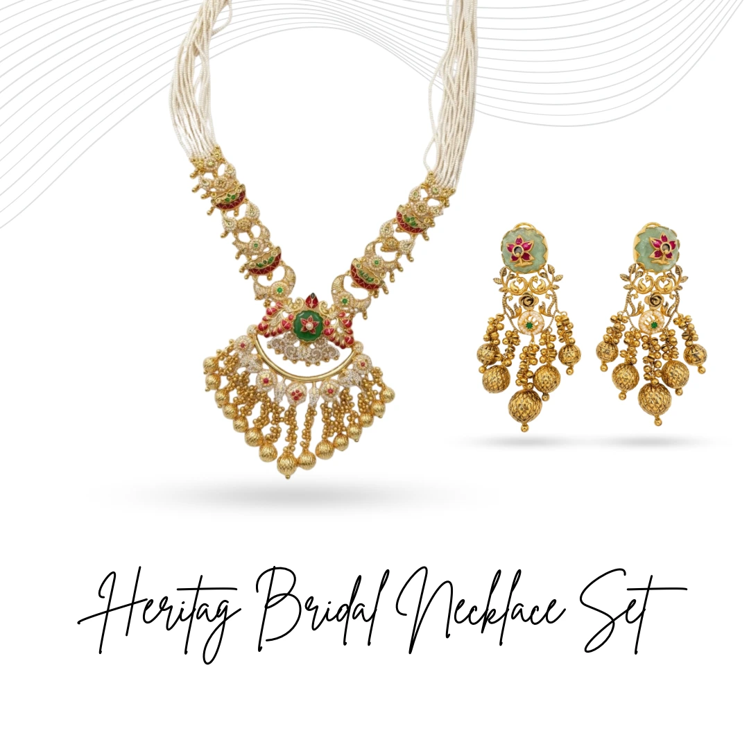 Fancy Cut Heritage Bridal Necklace & Earrings Set
