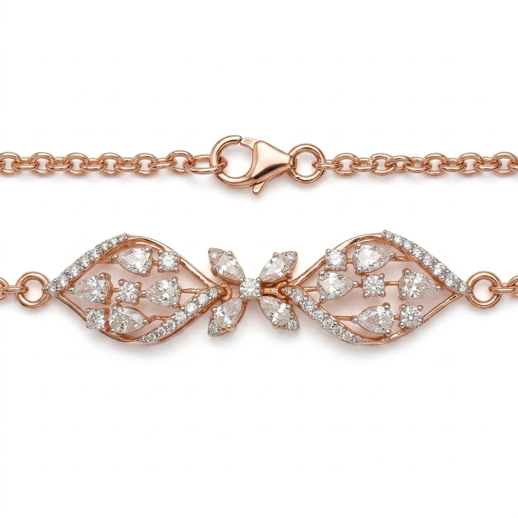 Fancy Diamond Necklace in Rose Gold | 2.67 CT Lab Grown Diamonds view 4