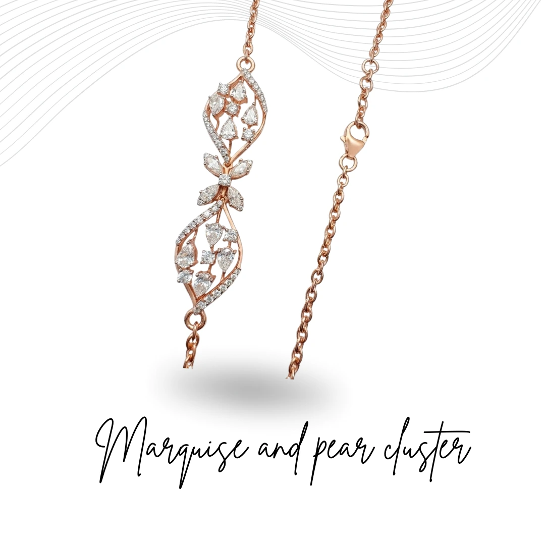 Fancy Diamond Necklace in Rose Gold | 2.67 CT Lab Grown Diamonds