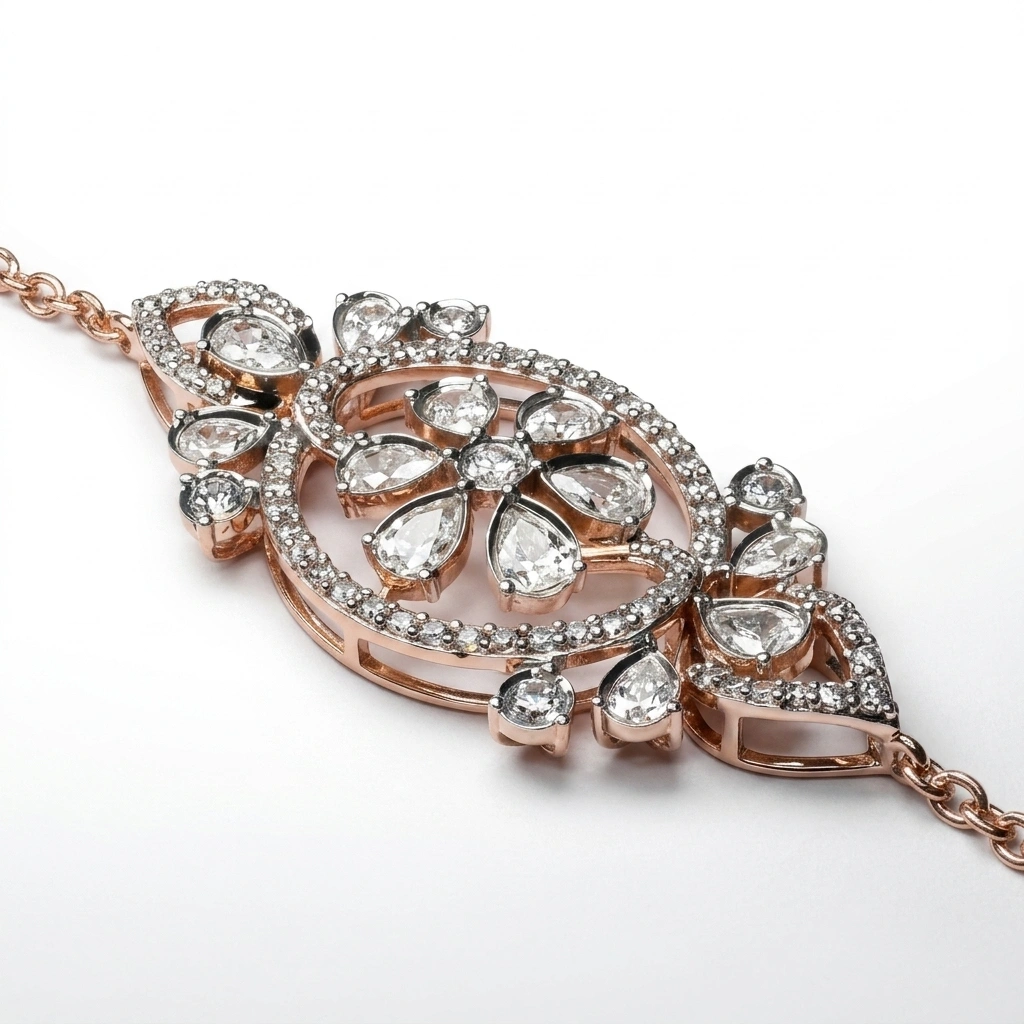 Fancy Diamond Necklace in Rose Gold | Lab Grown Diamonds view 4