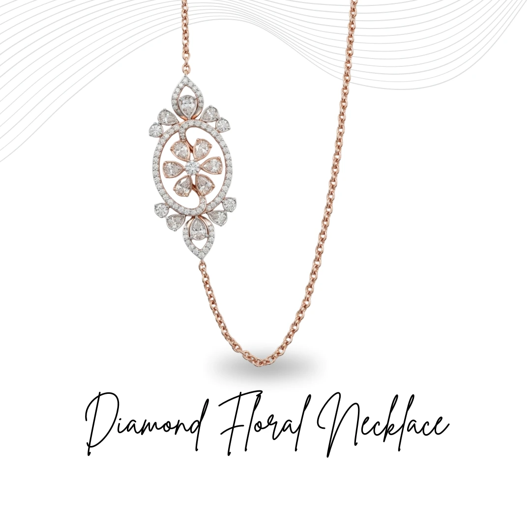 Fancy Diamond Necklace in Rose Gold | Lab Grown Diamonds
