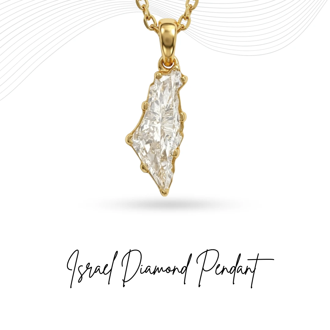Fancy Geometric Shape Solitaire Diamond Pendant with Chain | Yellow Gold