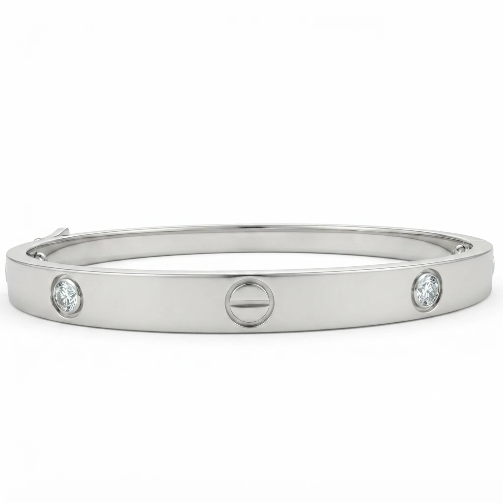 Handcrafted Diamond Bangle Lab Grown Brilliance view 3