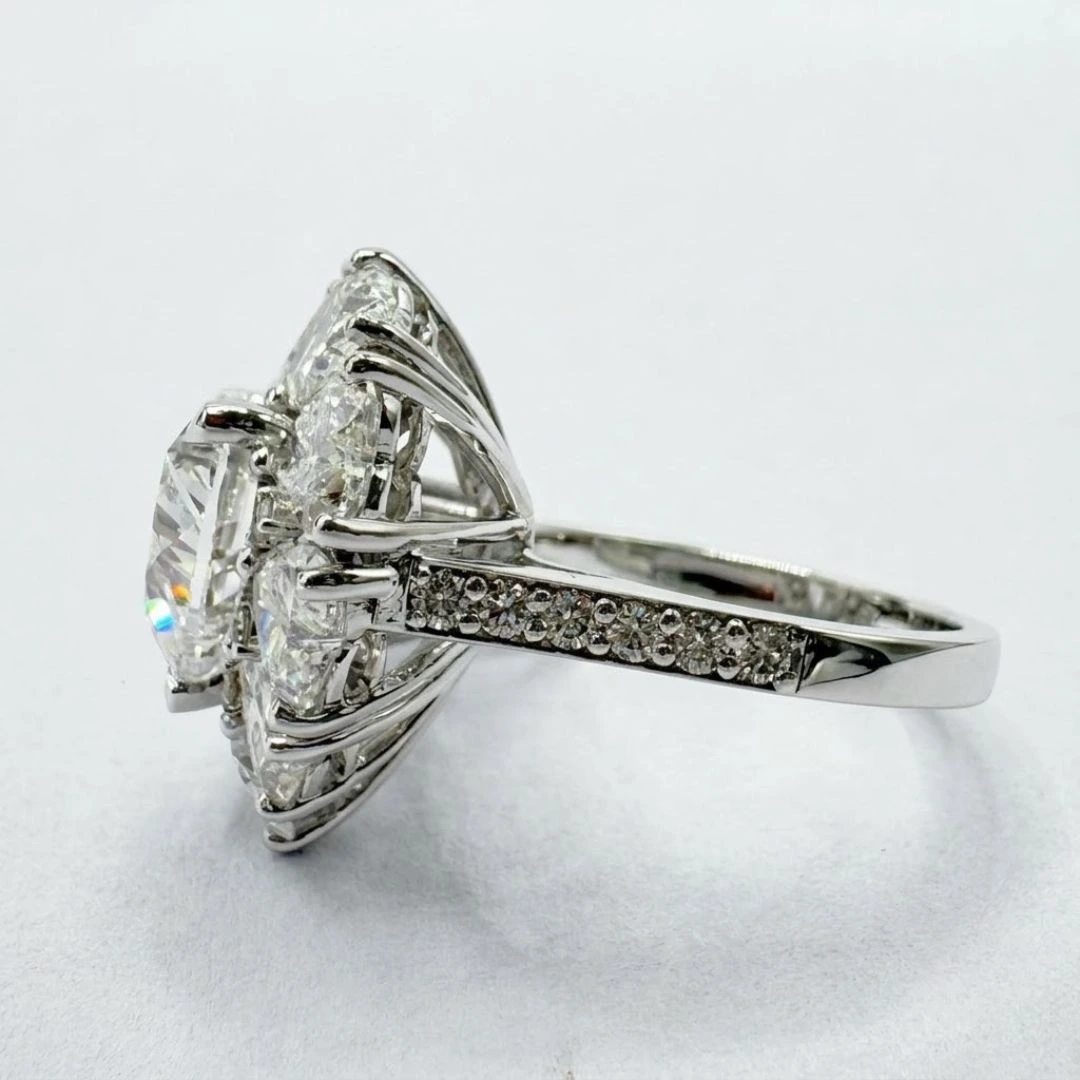 Heart & Round Lab Grown Diamond Halo Ring | PT950 Platinum | IGI Certified view 3