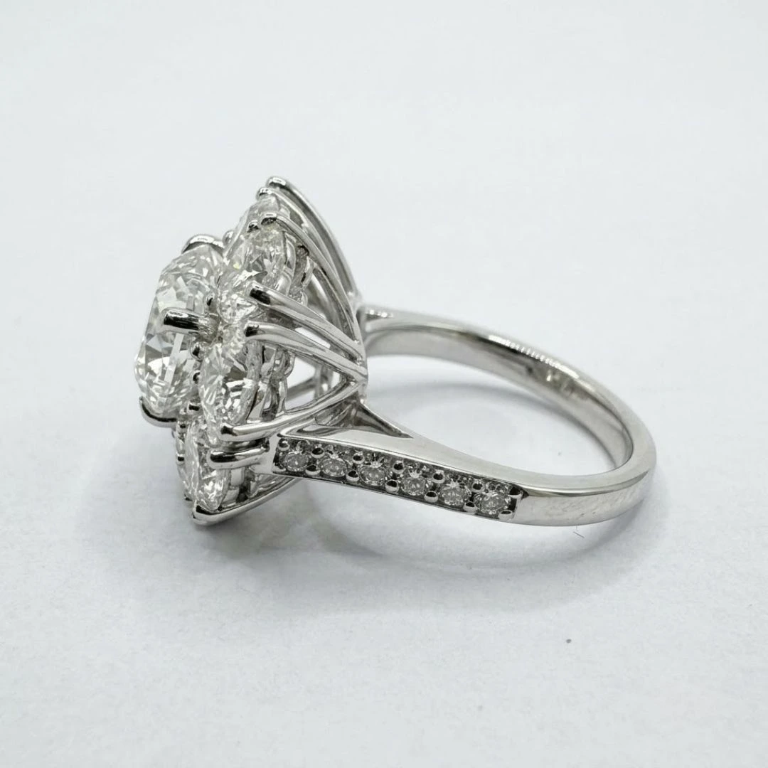 Heart & Round Lab Grown Diamond Halo Ring | PT950 Platinum | IGI Certified view 5