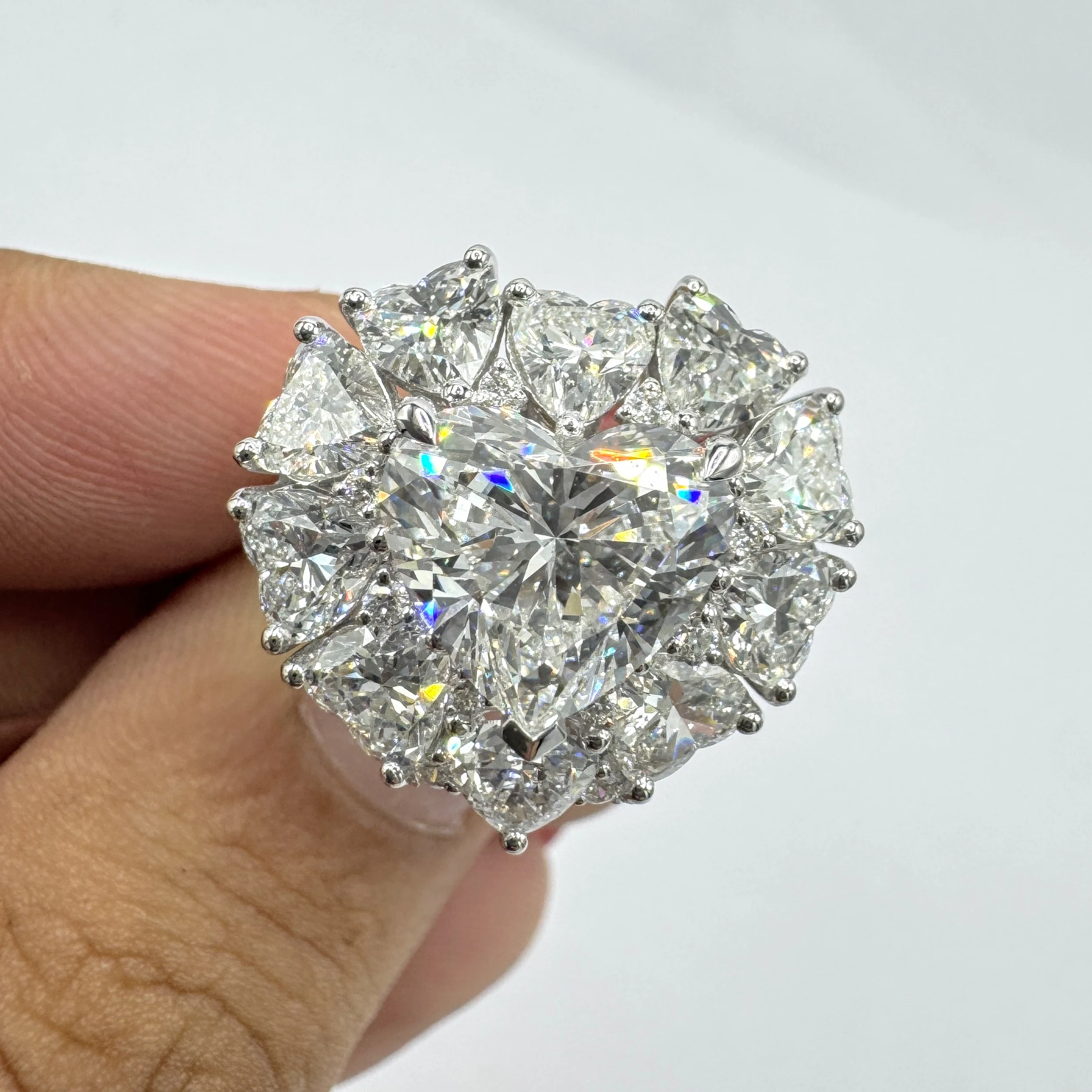 Heart & Round Lab Grown Diamond Halo Ring | White Gold | IGI Certified view 6