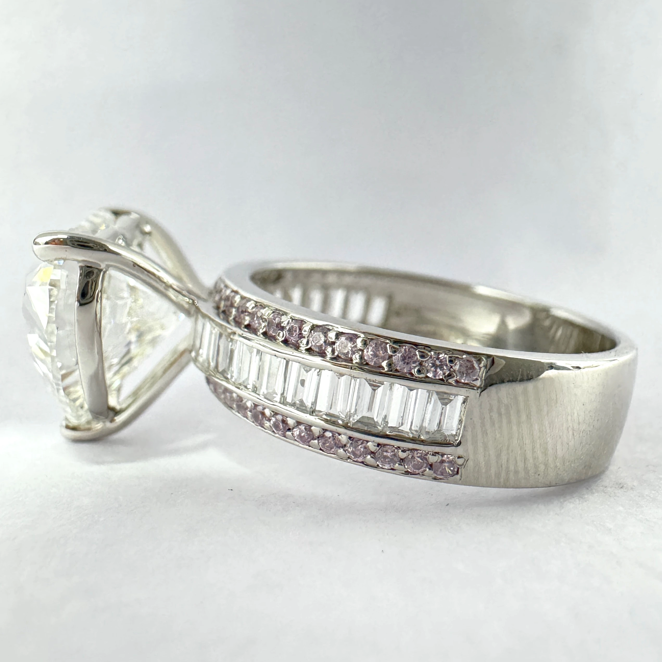 Heart, Baguette & Round Lab Grown Diamond Ring view 3
