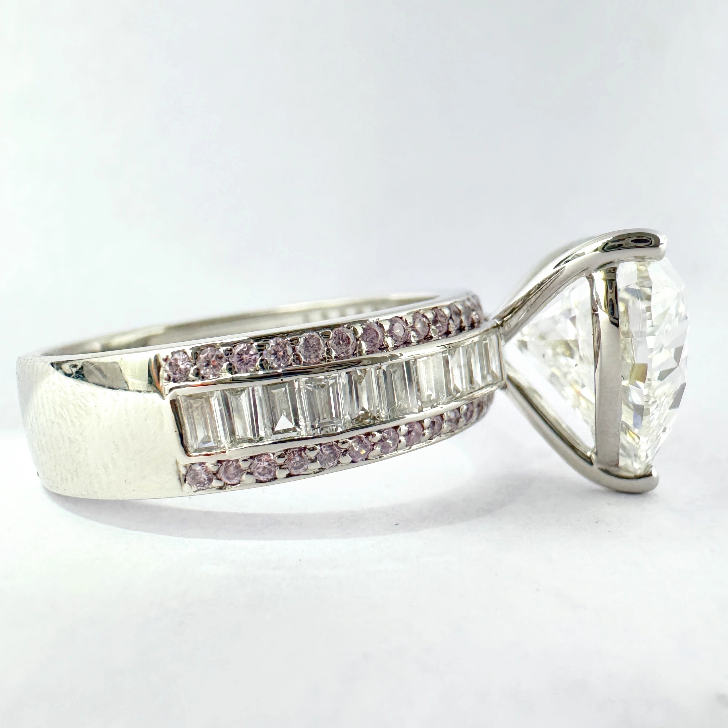 Heart, Baguette & Round Lab Grown Diamond Ring view 4