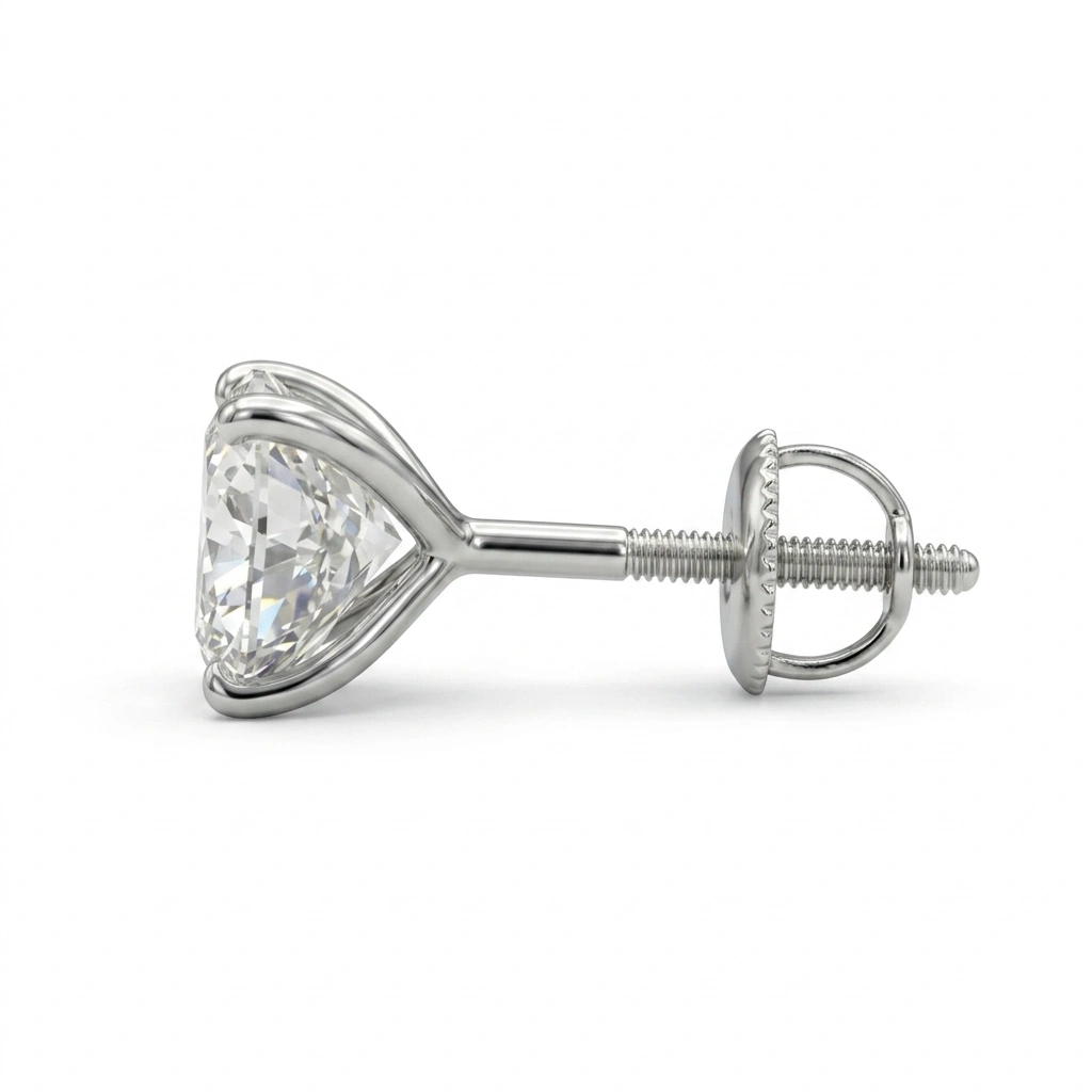 Heart Cut Diamond Stud Earrings | Lab Grown Diamond | IGI Certified view 4