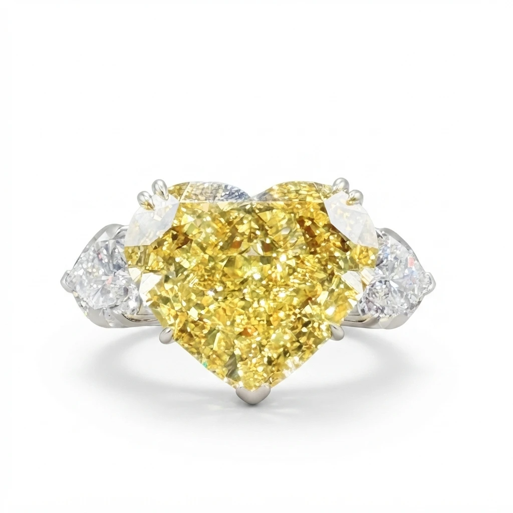 Heart Shape Lab Diamond Ring for Women view 3