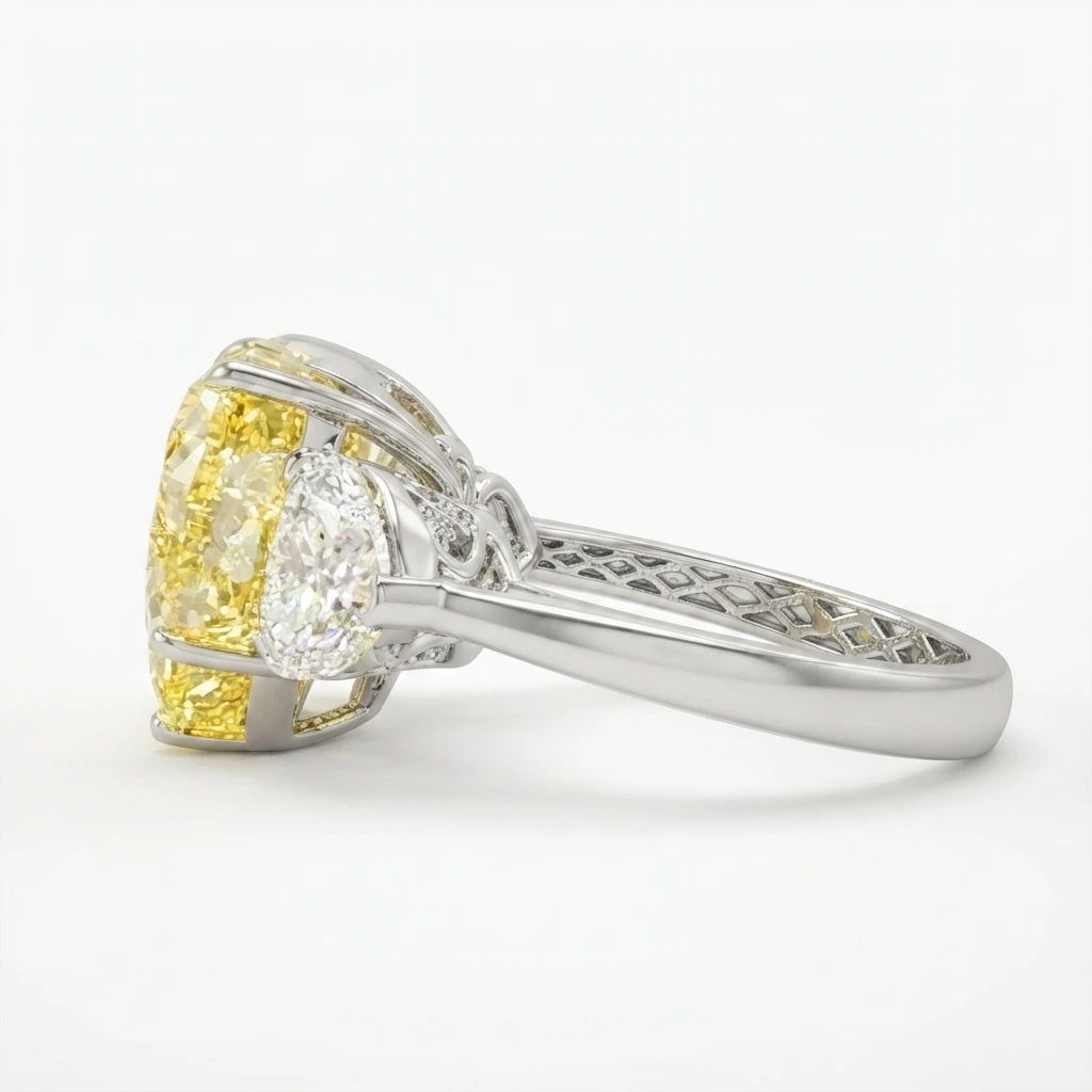 Heart Shape Lab Diamond Ring for Women view 4