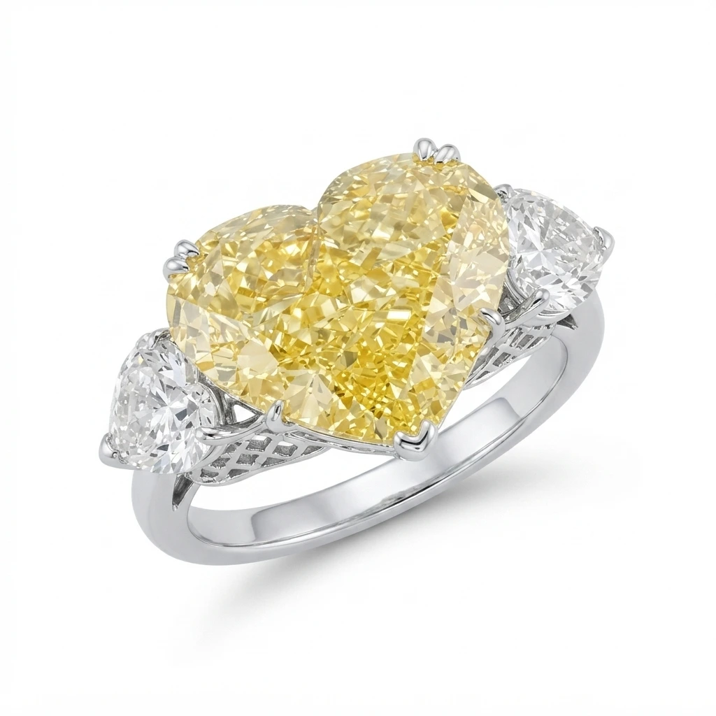 Heart Shape Lab Diamond Ring for Women view 6