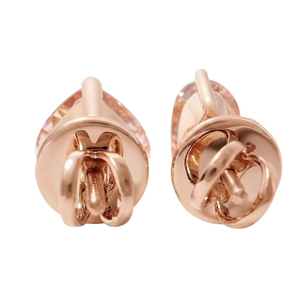 Heart Shape Lab Grown Diamond Earrings in Rose Gold view 3