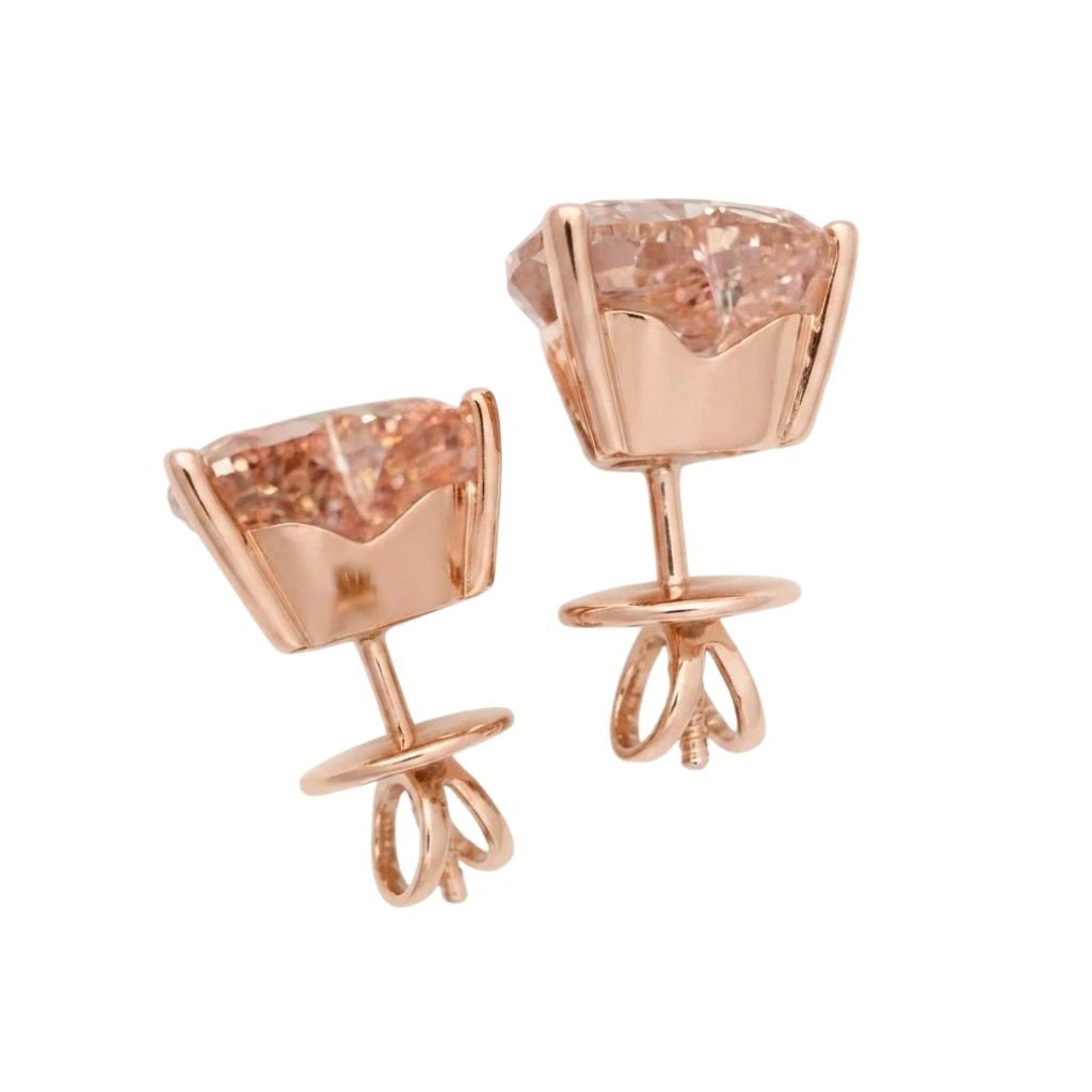 Heart Shape Lab Grown Diamond Earrings in Rose Gold view 6