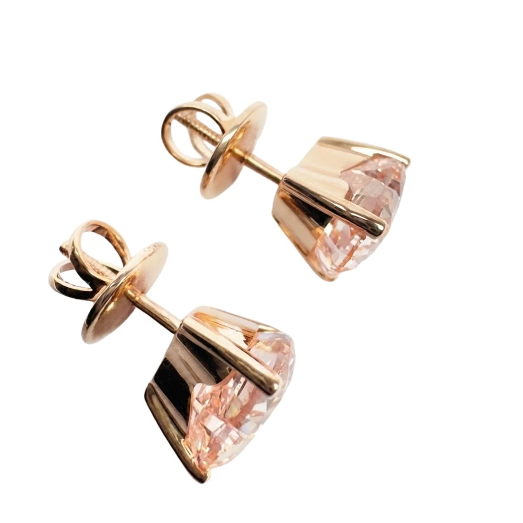 Heart Shape Lab Grown Diamond Earrings in Rose Gold view 7