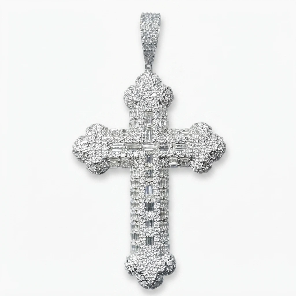 IGI Certified Lab Grown Diamond Cross Pendant view 3