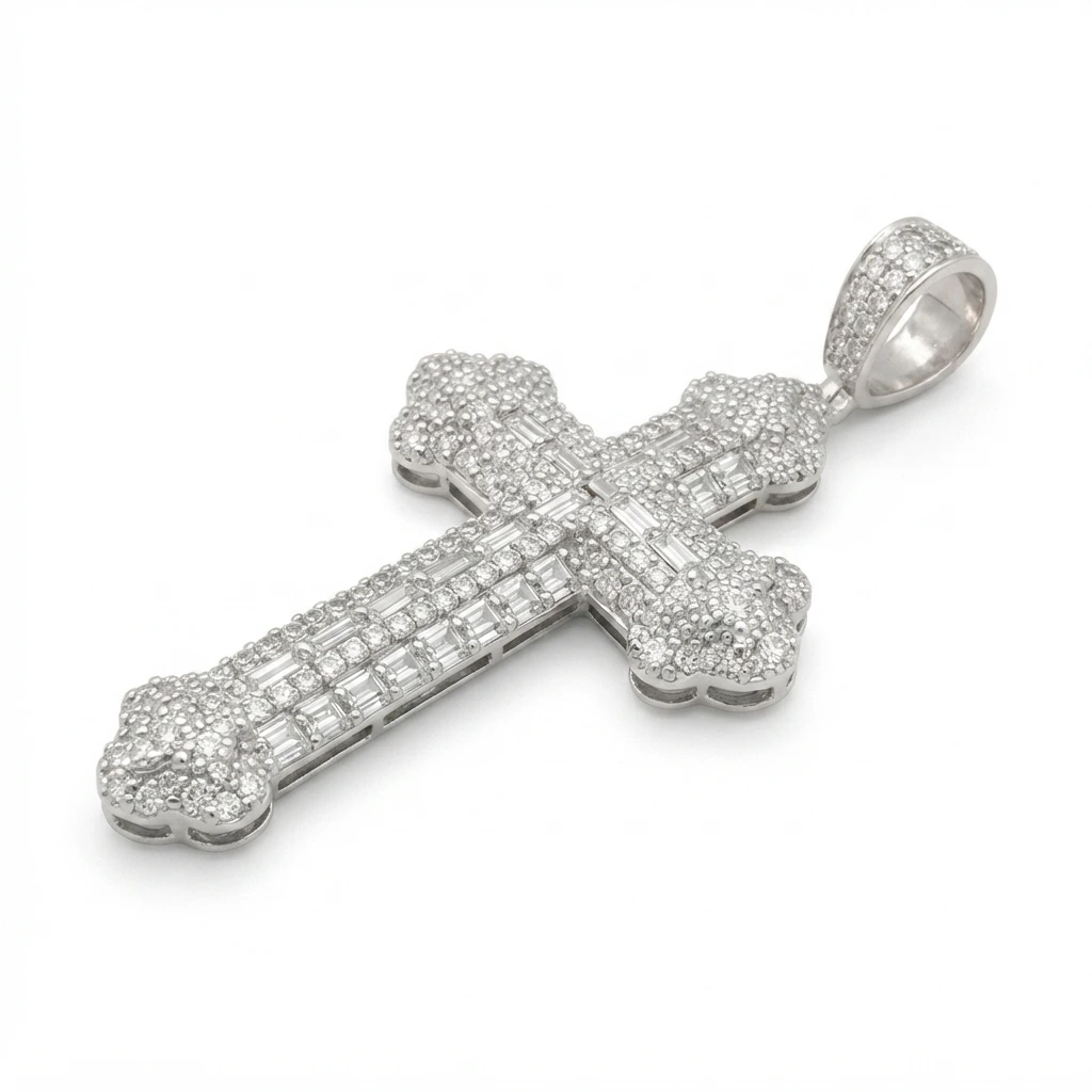 IGI Certified Lab Grown Diamond Cross Pendant view 4