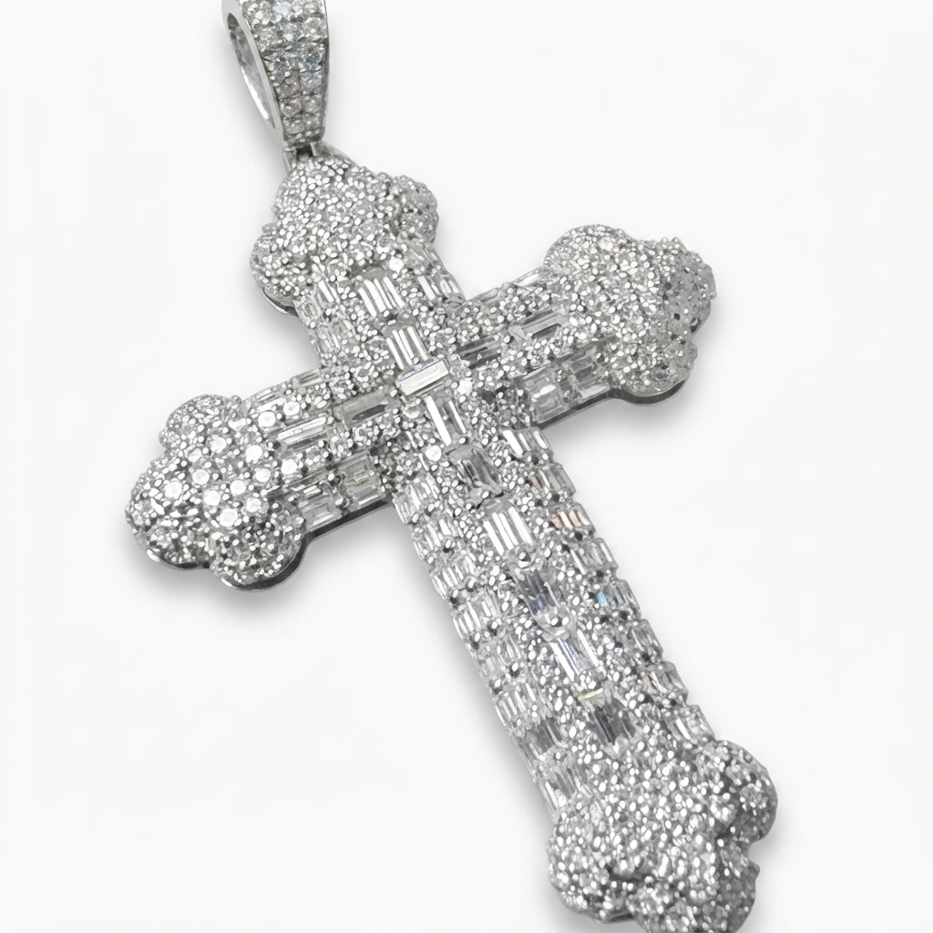 IGI Certified Lab Grown Diamond Cross Pendant view 5