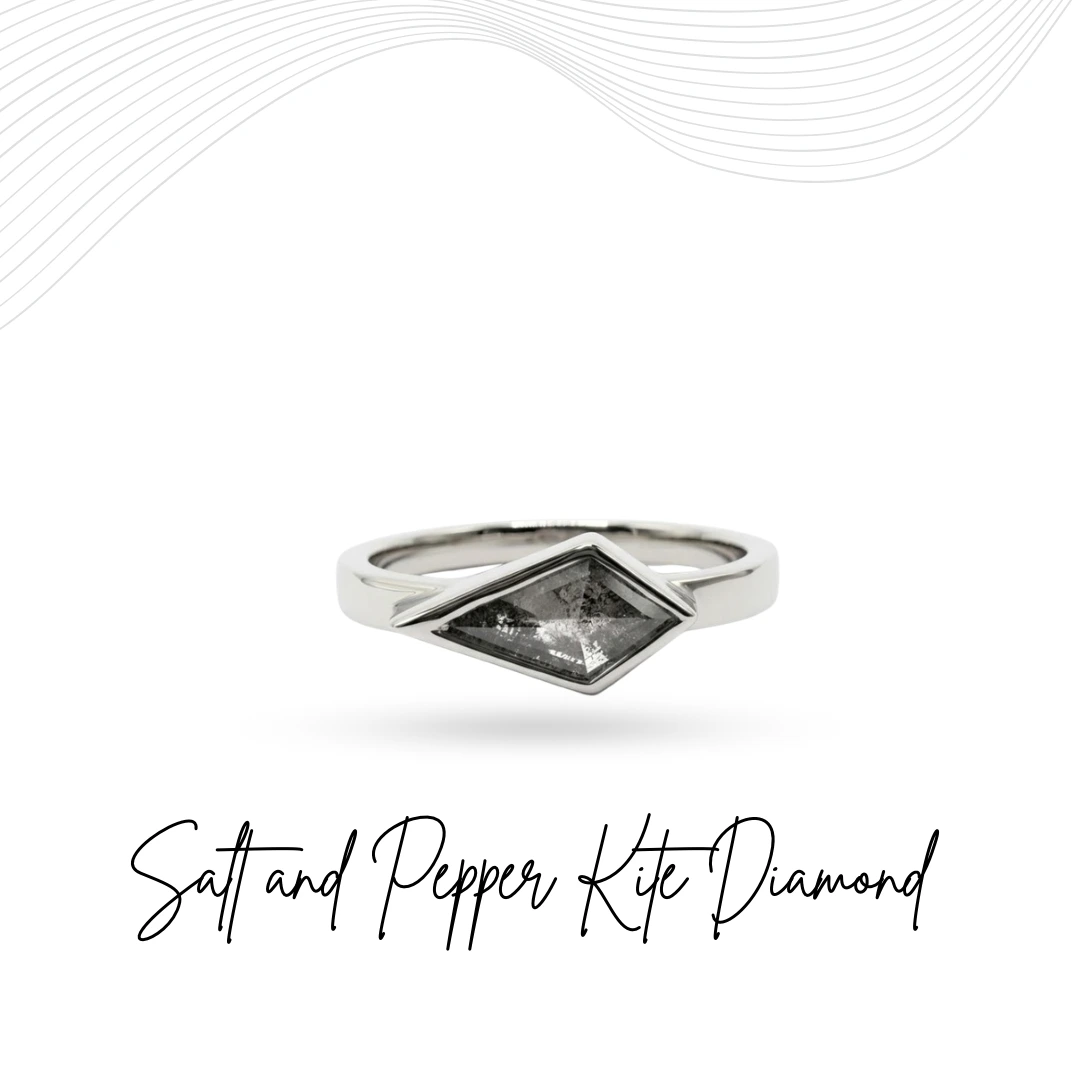 Kite Shape Lab Grown Diamond Bezel Solitaire Ring | White Gold | IGI Certified