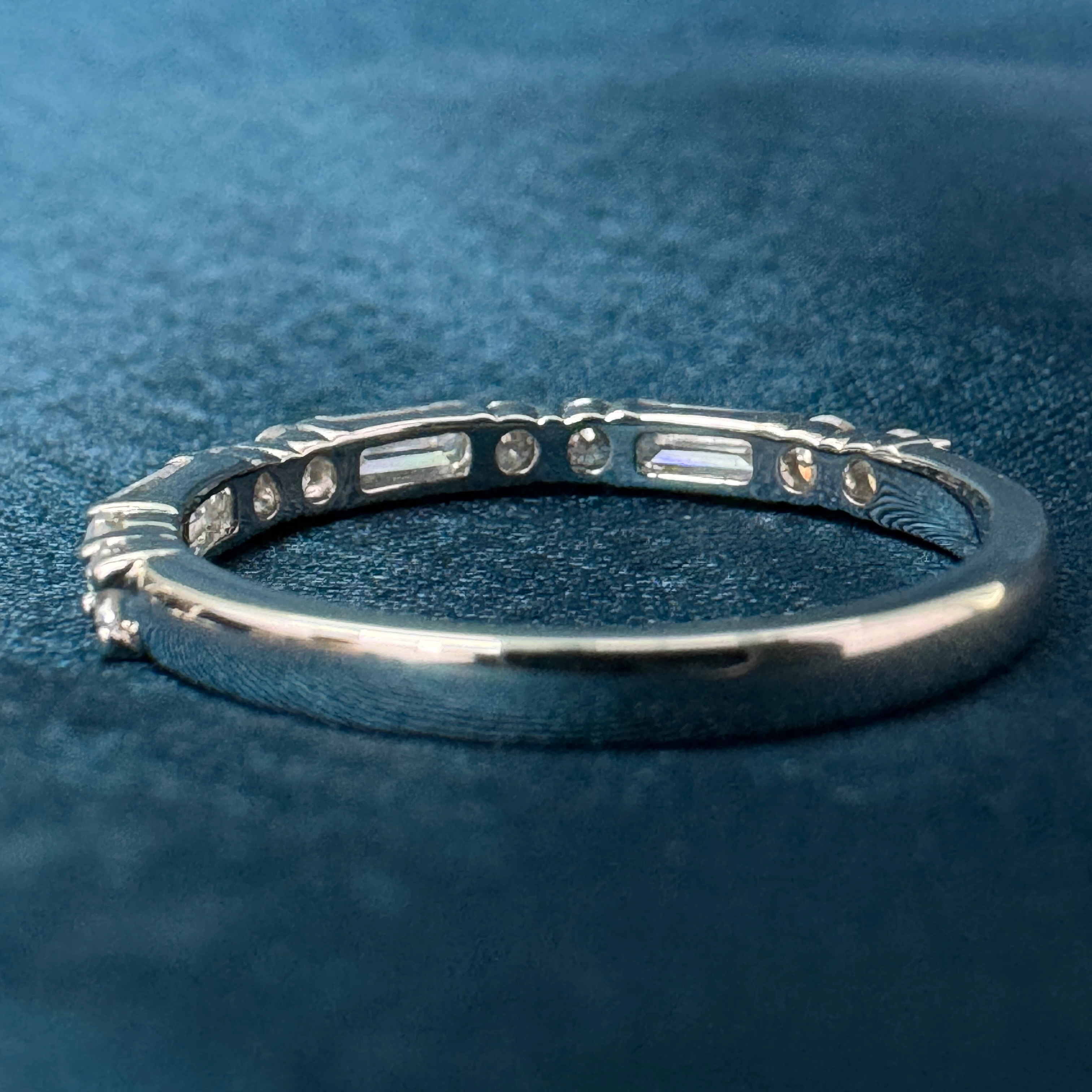 Luxury 0.62 CT Round & Baguette Diamond Ring in PT950 Platinum for Women view 6