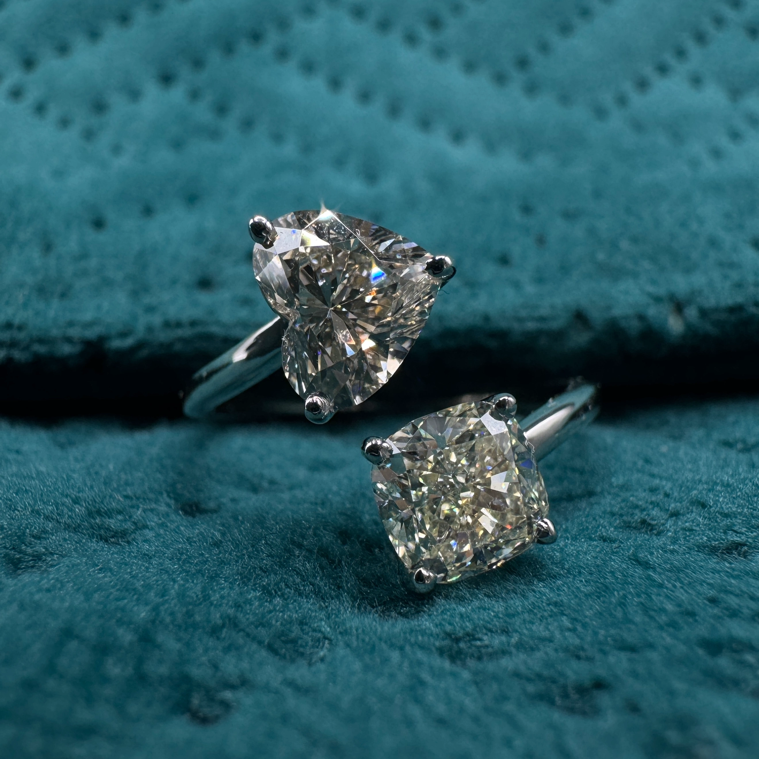 Luxury 2.00 CT Heart & Cushion Diamond Ring in PT950 Platinum for Women view 6